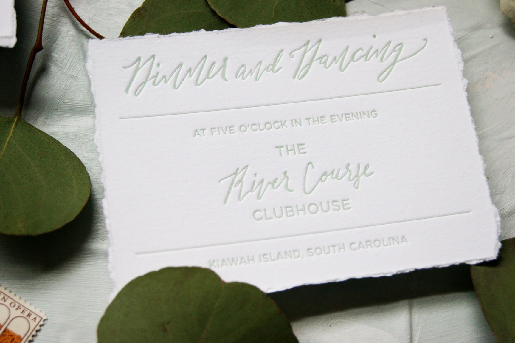 Kiawah Island Dinner and Dancing Card