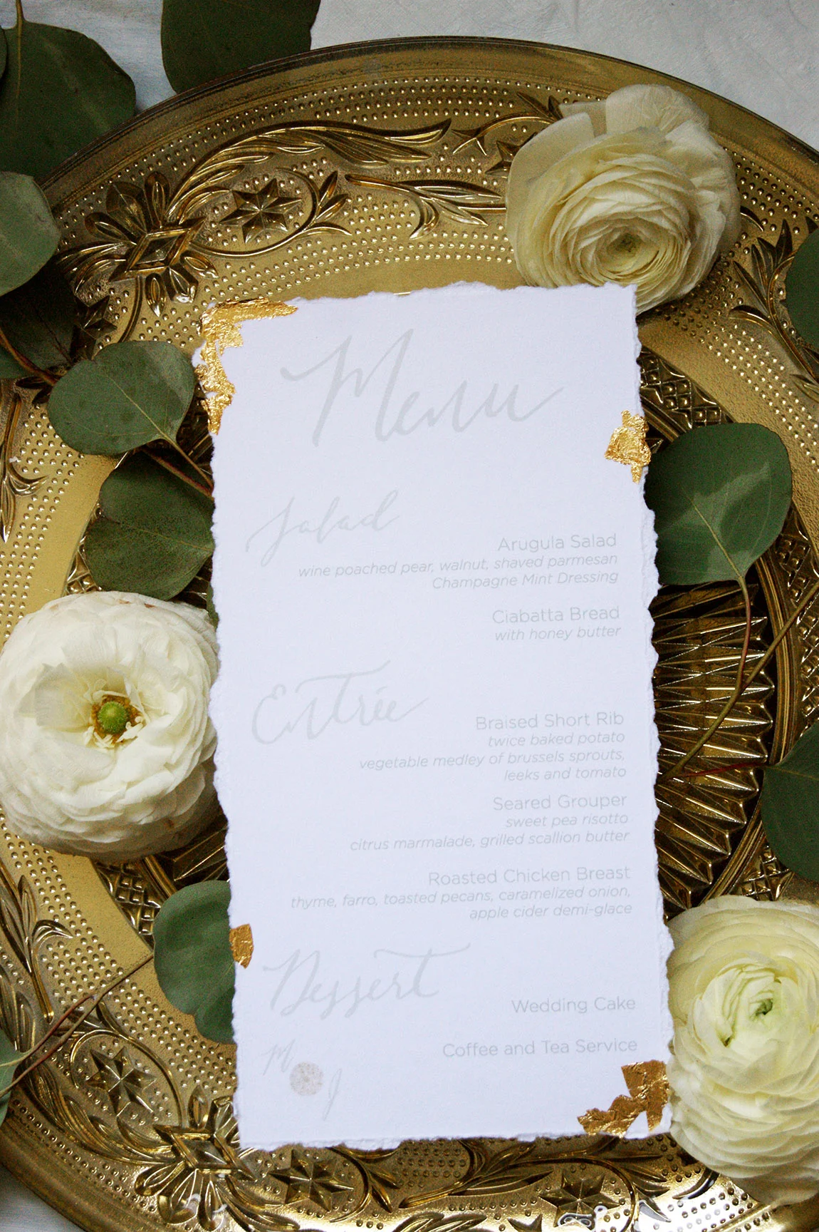 Kiawah Island Wedding Menu