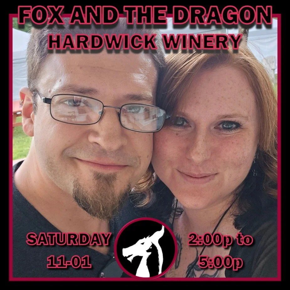We're very happy to be returning to @hardwick_vineyard_and_winery / Hardwick Vineyard &amp; Winery! 🦊🐲