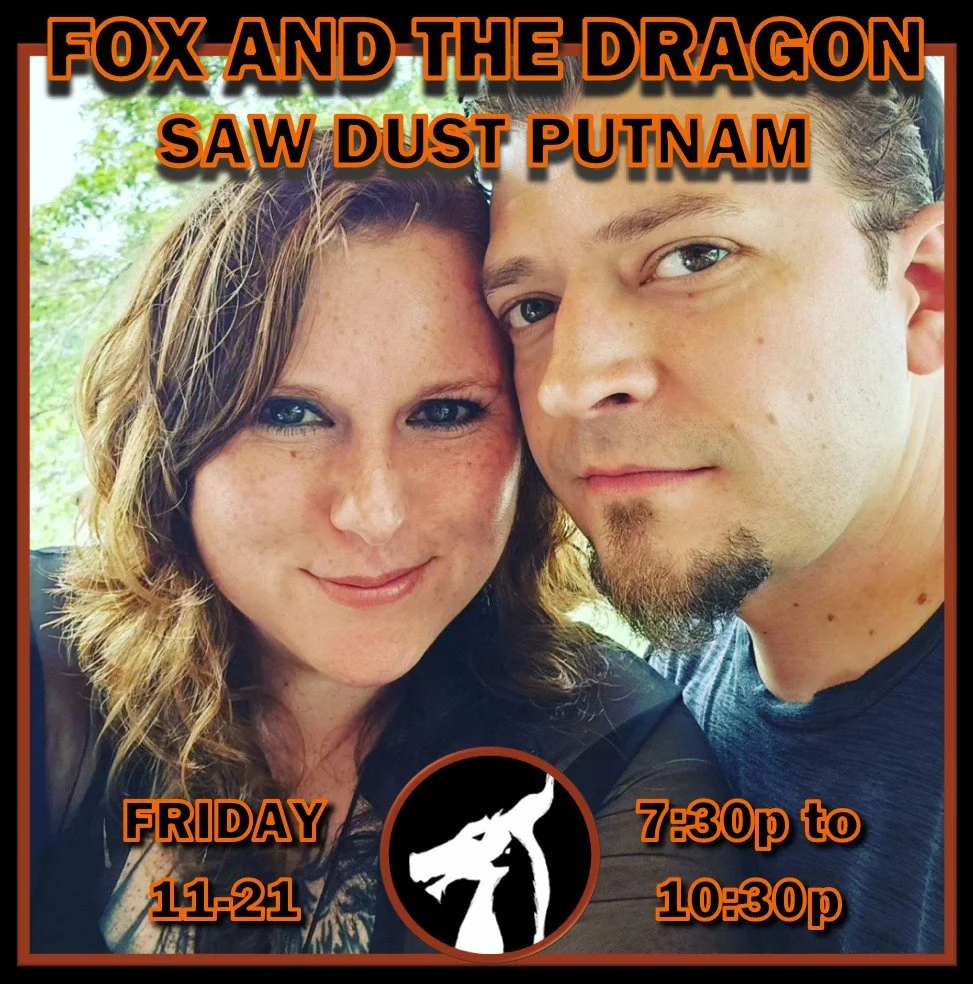 Join us in Putnam tonight - we're playing @sawdustcoffeehouse / Sawdust Coffee House &amp; Dessert Bar II! 🦊🐲