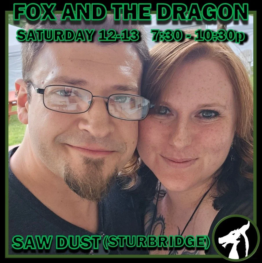 Tonight - join us at Saw Dust Coffee House &amp; Dessert Bar / @sawdustcoffeehouse in Sturbridge! 🦊🐲