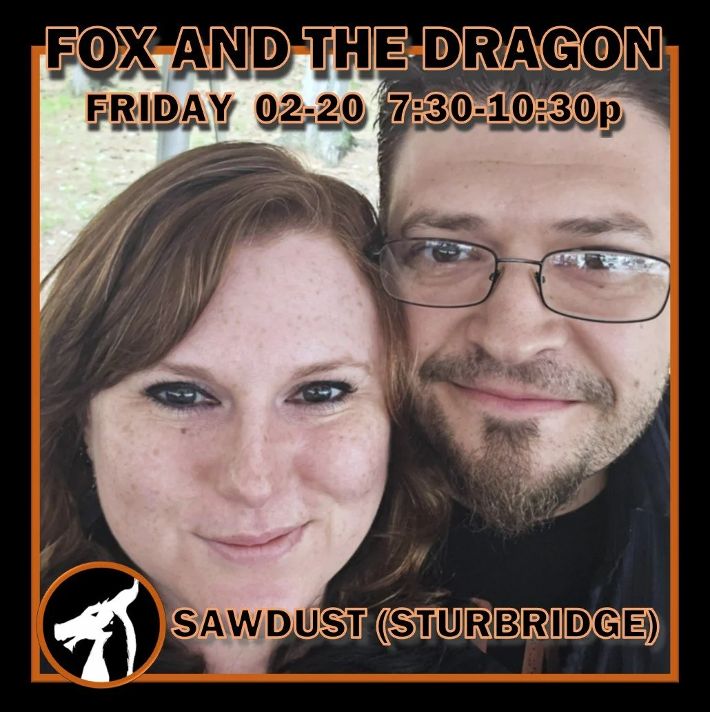 See you all tonight at Saw Dust Coffee House &amp; Dessert Bar // @sawdustcoffeehouse in Sturbridge! 🦊🐲