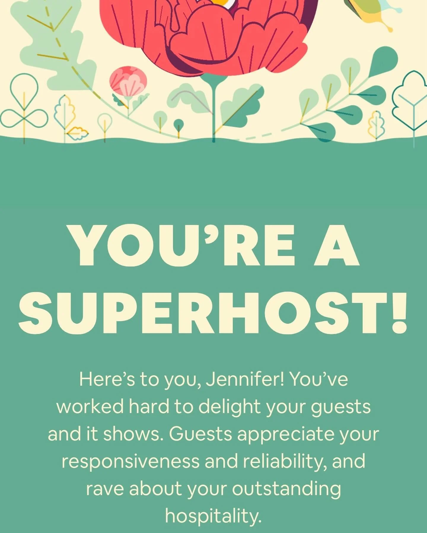 So stoked to become a SUPERHOST! Super grateful to my amazing team @dd_management_ and all of our wonderful guests for helping make this happen! Looking forward to hosting you soon @miracle_house !! #miraclehouse