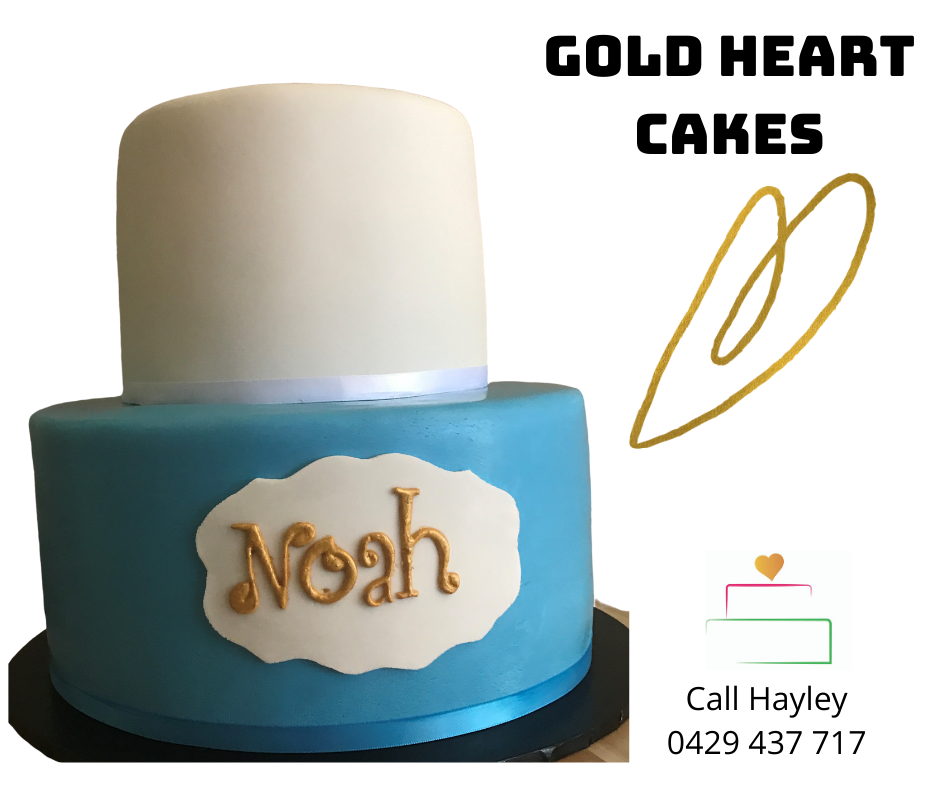Two Tier - Birthday with gold painted name