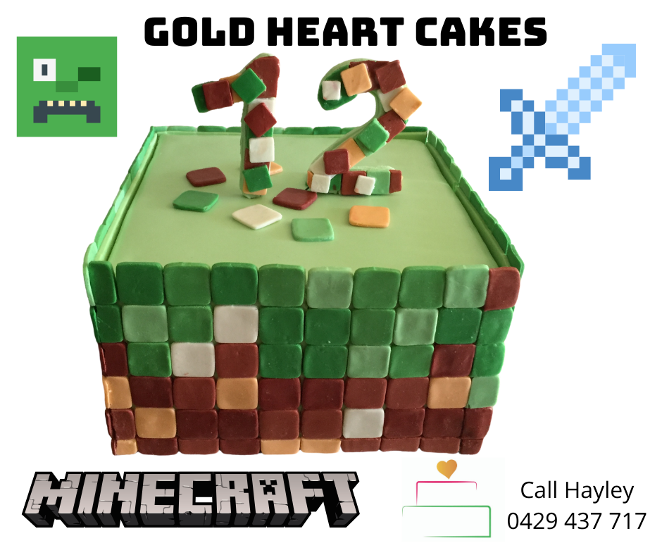 12th Birthday - Minecraft themed cake