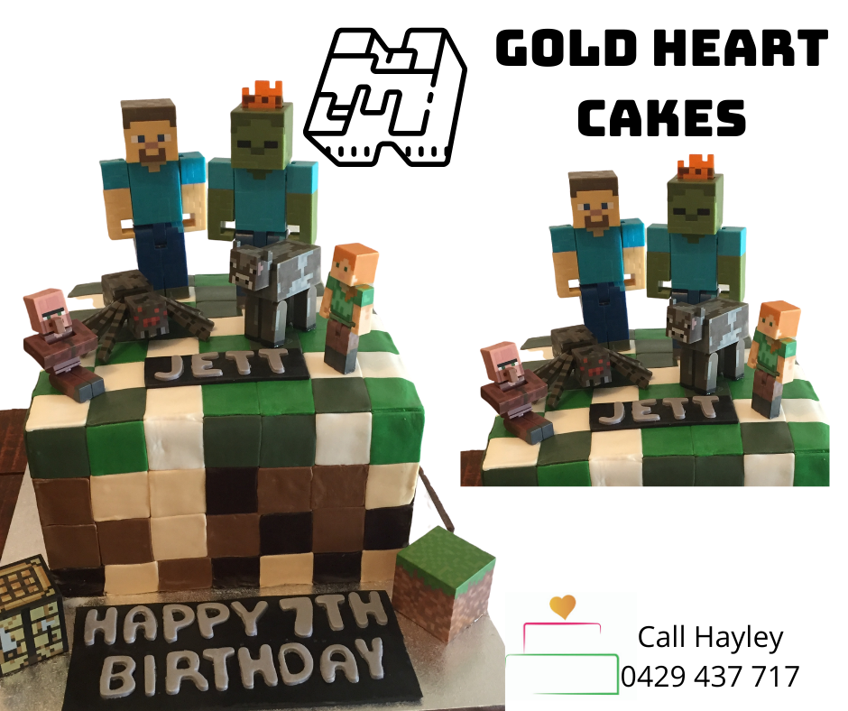 7th Birthday - Minecraft themed cake