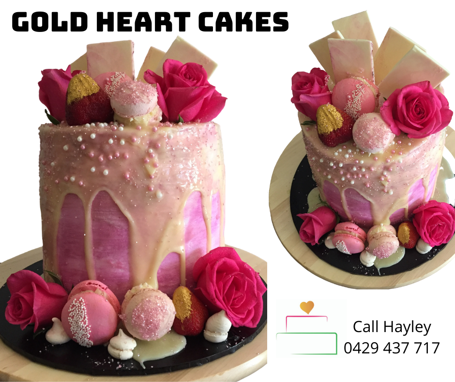 Hand painted with white choc drizzle