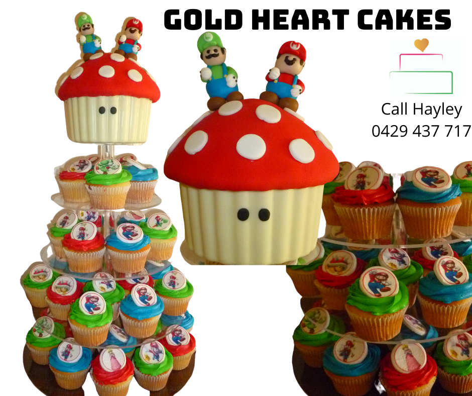 Mario and Luigi cupcake tower