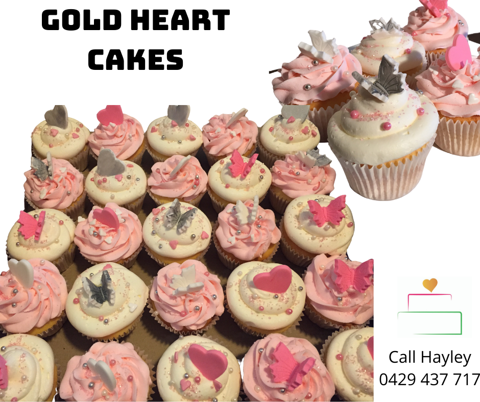 Baby Shower Cupcakes with butterflies and hearts