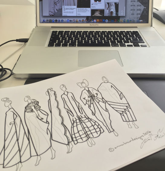 Initial sketches for Abayas