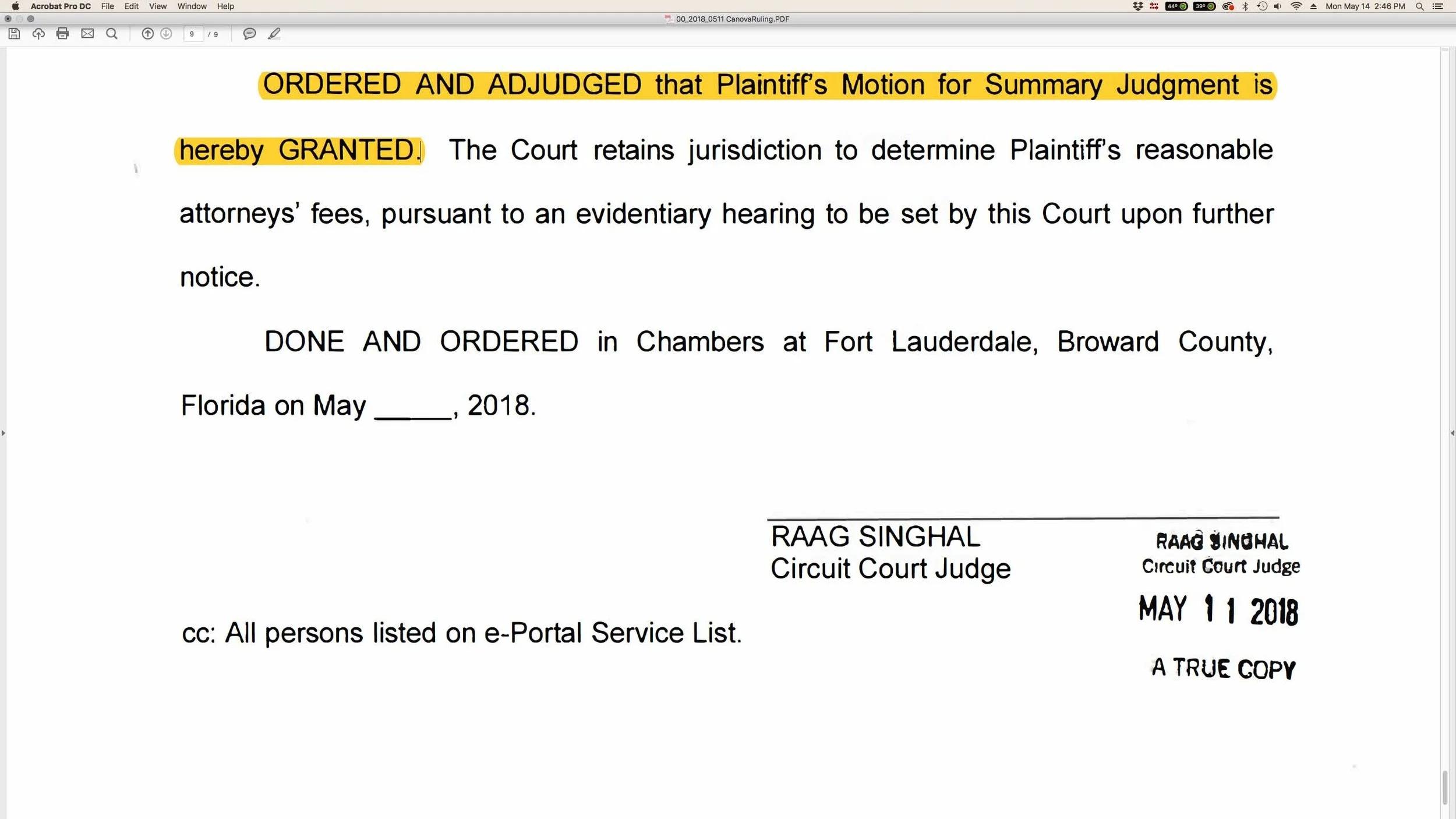 On Friday, Tim Canova won his lawsuit against Broward County Supervisor of Elections Brenda Snipes, because she destroyed all of the original paper ballots in his race. Click on the photo to review the full ruling from the court.