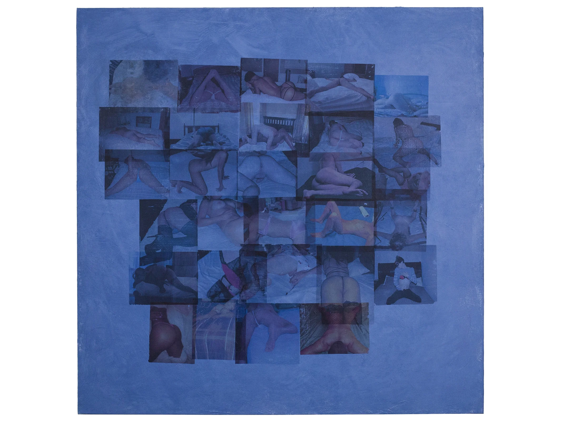 Beds Acrylic and photocopy ink on canvas 40" x 40"