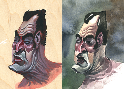 I decided to try using watercolors again for the first time in 10 years. I opted to paint something I’d done as an acrylic demo in a class a few weeks ago. more info on my blog if you care.
Goodtimes.