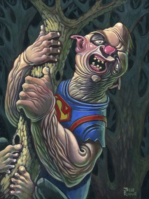 This year Gallery 1988 is holding their annual Crazy 4 Cult show in my old stomping grounds, NYC. The show should be amazing! This is the piece I made, Sloth from The Goonies in his natural environment. It’s acrylic on a maple panel, 9x12.