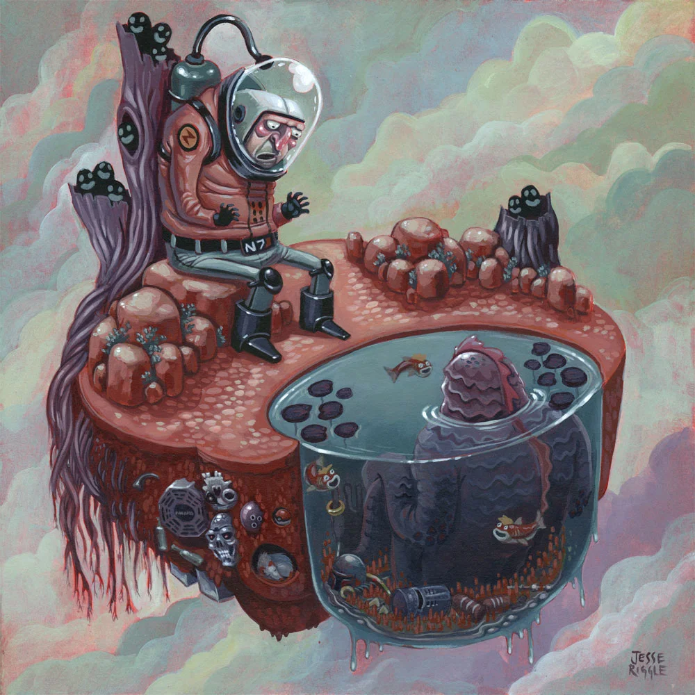 This is my submission for Gallery1988’s 10-Year Anniversary Show: “The Subtle Art of Pop-Culture.”
They were the first gallery I showed work at, and have had the pleasure to be in several shows there since 2008.
I’m consistently impressed by the caliber of the artists they work with and am delighted to be a part of it.
Check out the rest of the work in the show, it’s amazing.