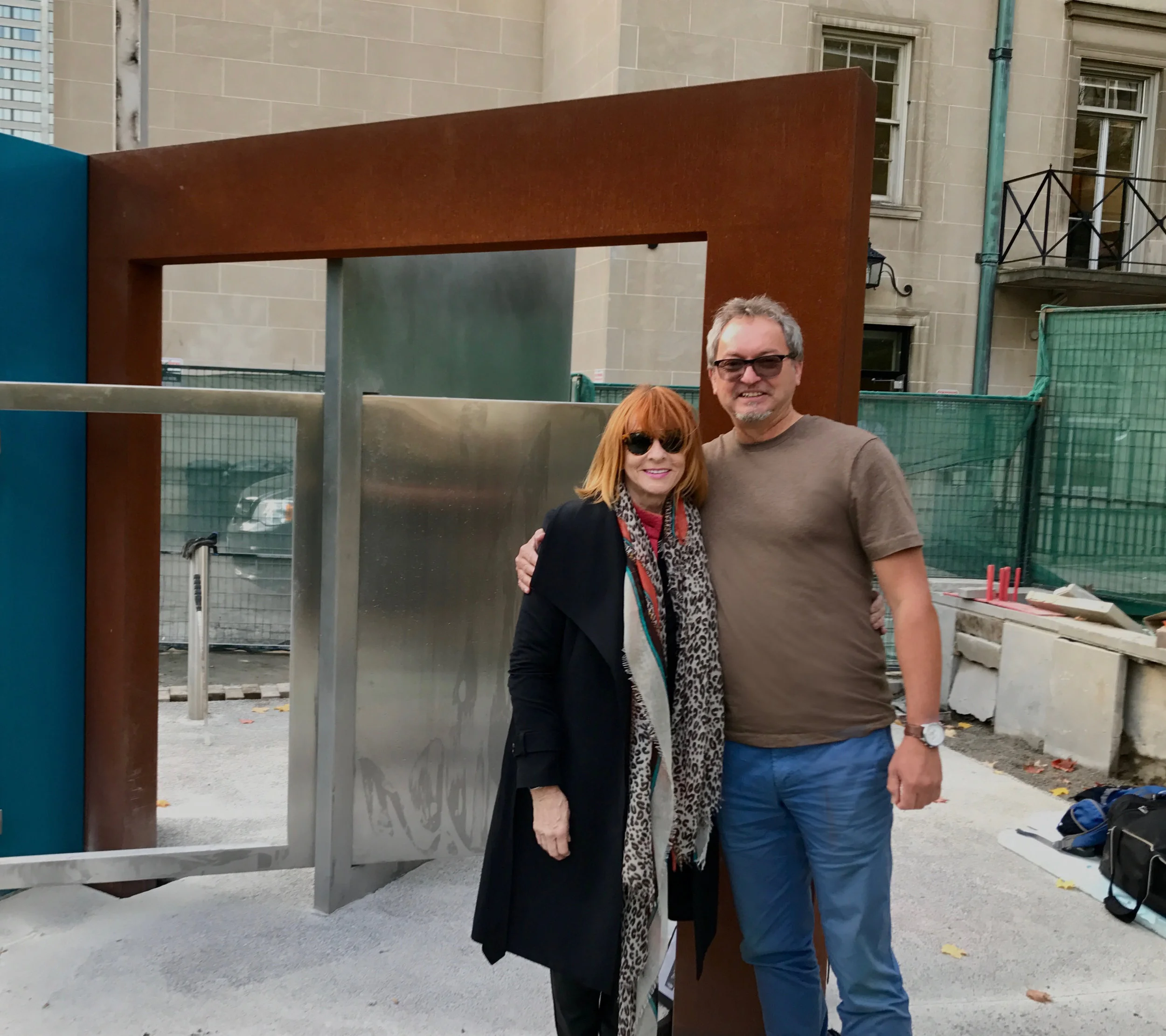 A picture of me and the wonderful Judge G Epstein: rock-solid in her enthusiasm for my sculpture