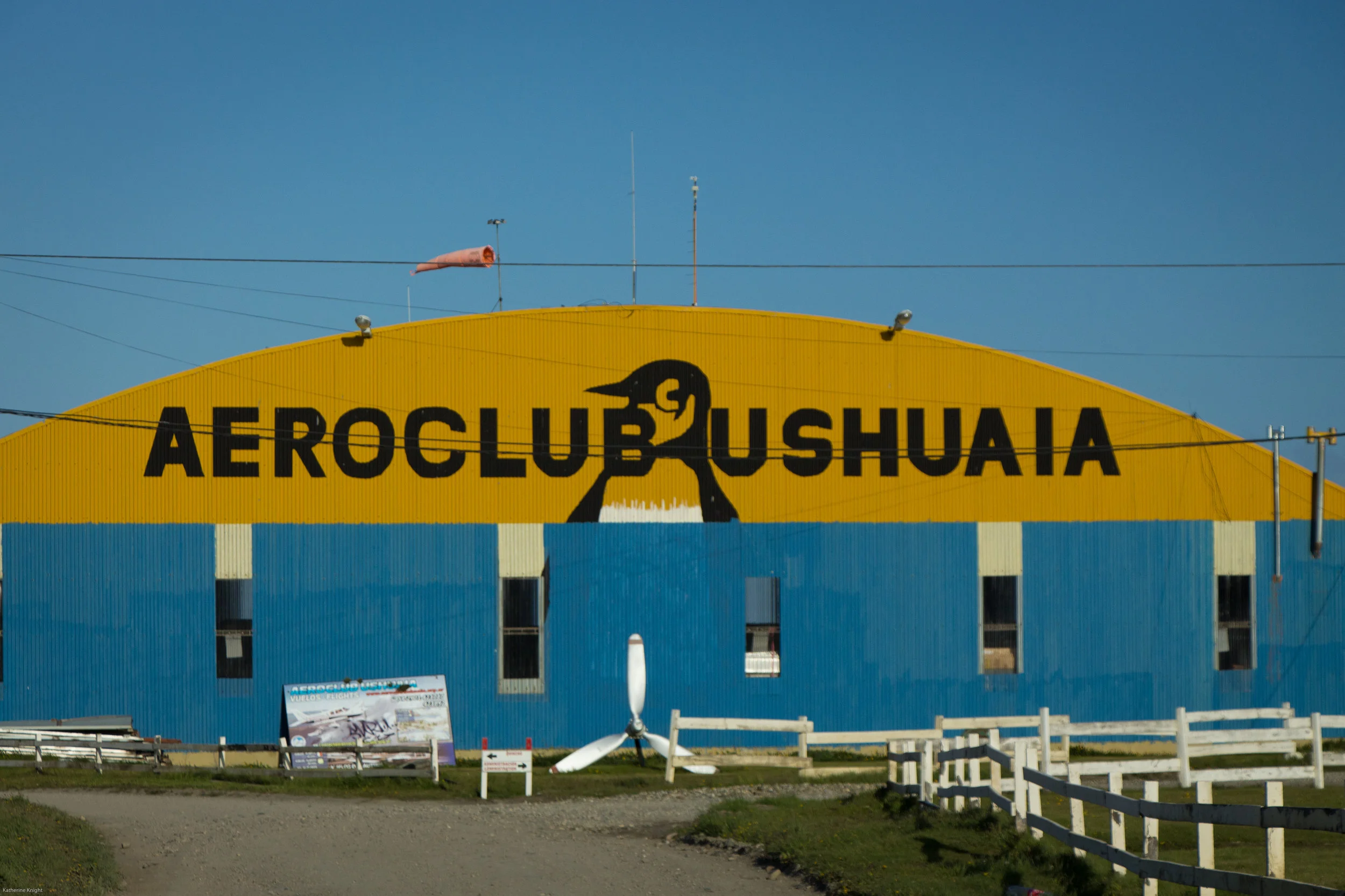Ushuaia, even the airport has penguins on