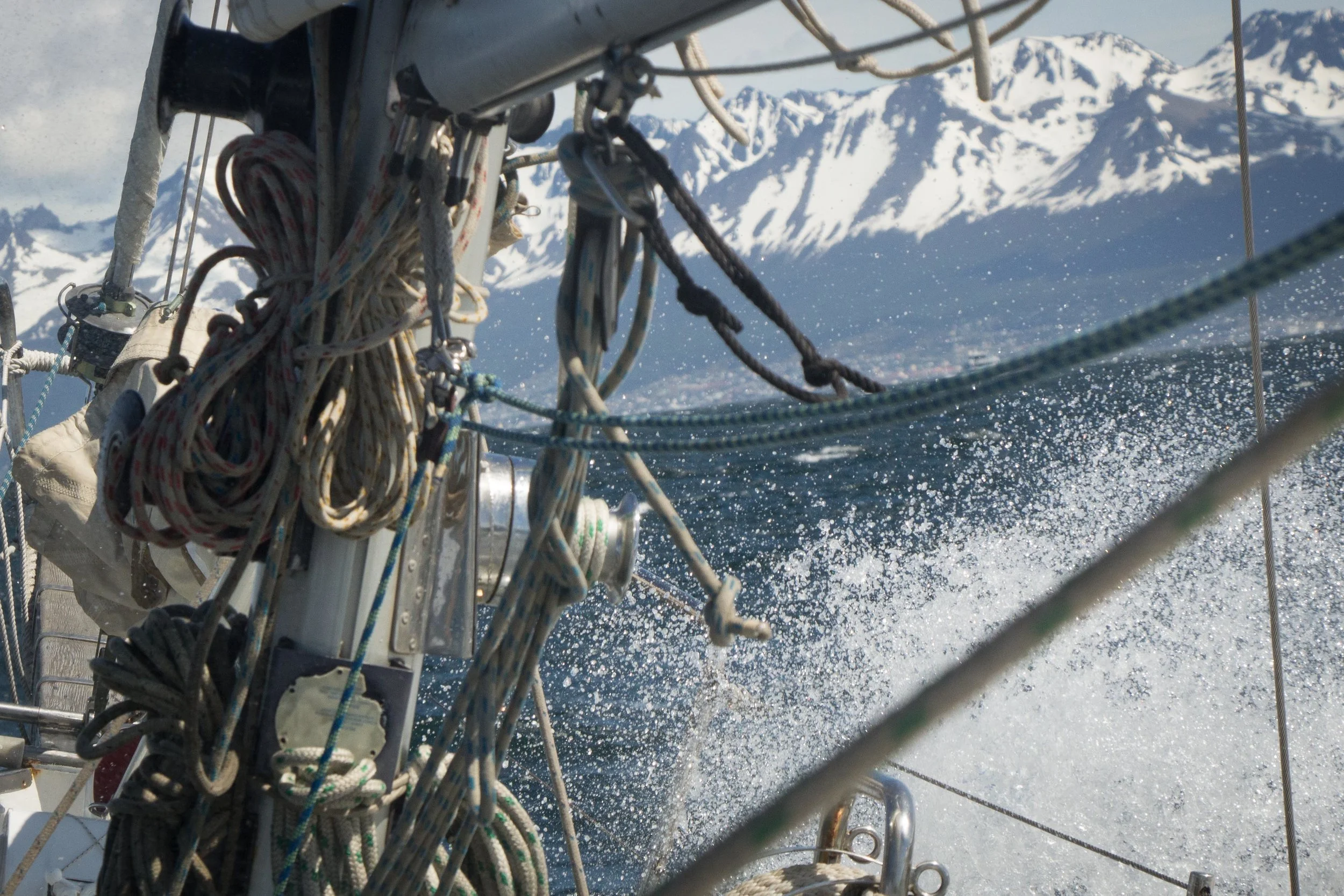 Gusty winds blowing down the valleys into the Beagle Channel