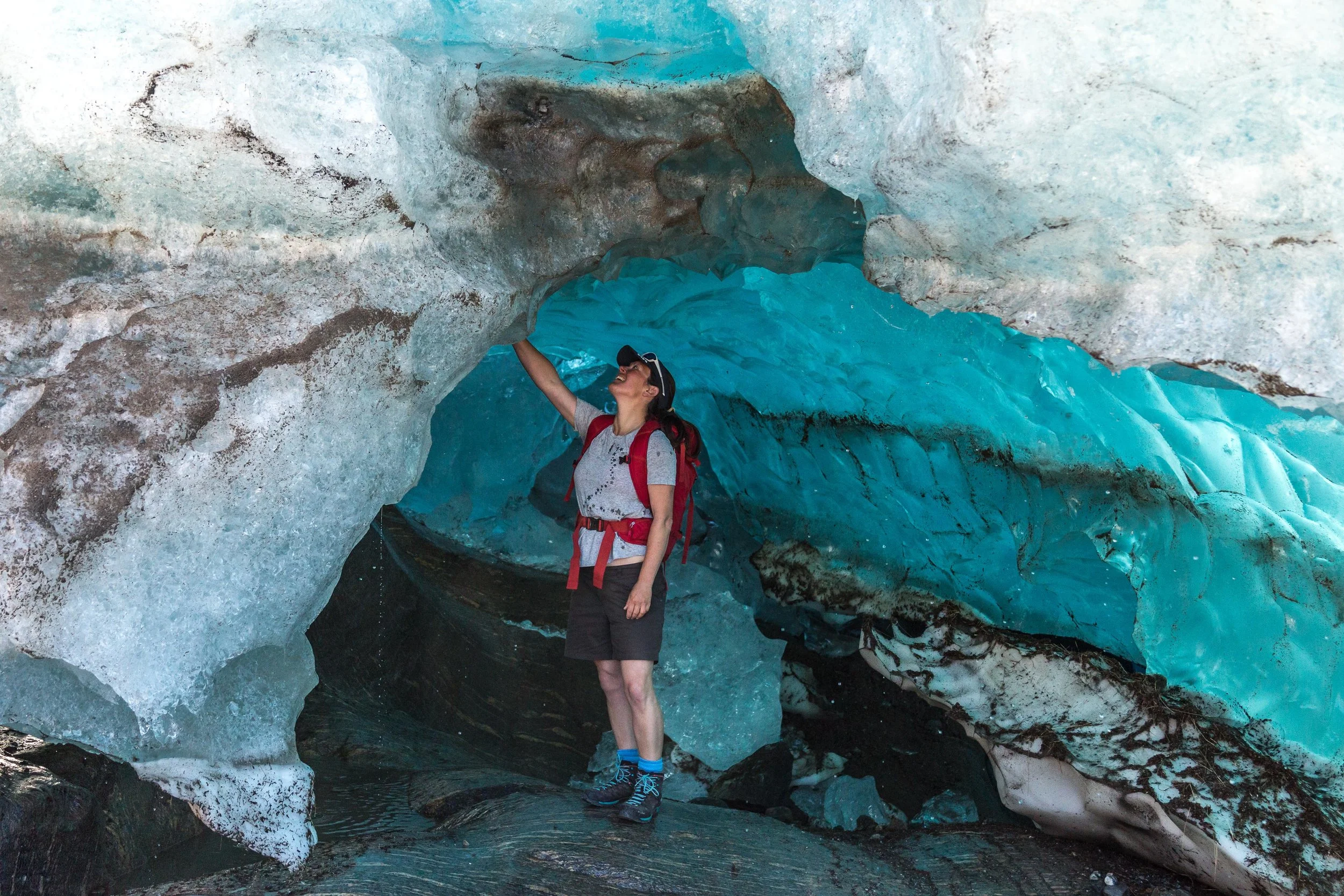 Ice caves within the glacier