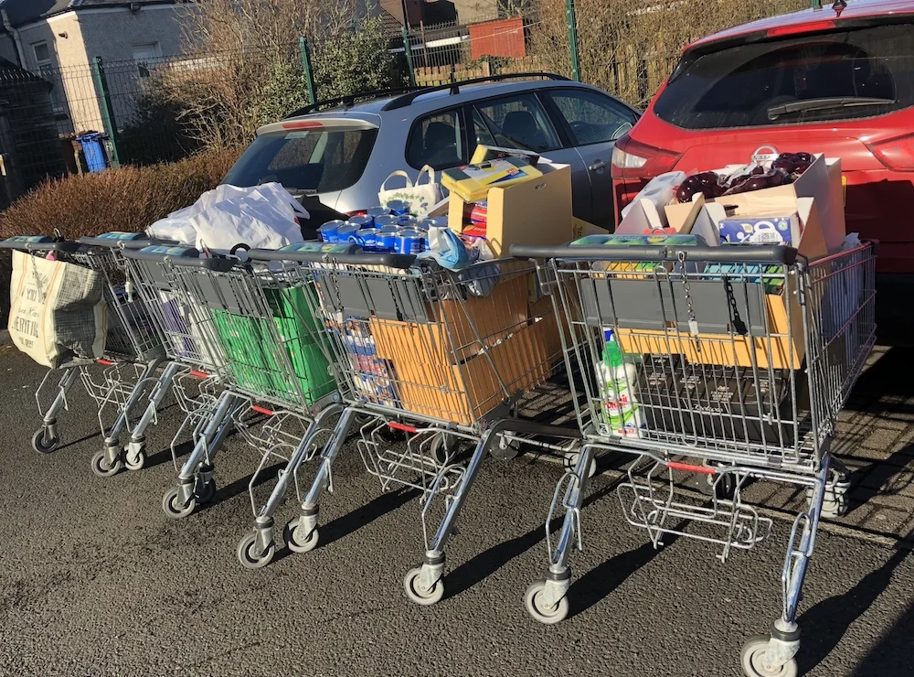 Then there was the shopping! Aaah, the shopping! This is just one of three massive shopping runs. I think we should have enough tea bags and toilet rolls!
