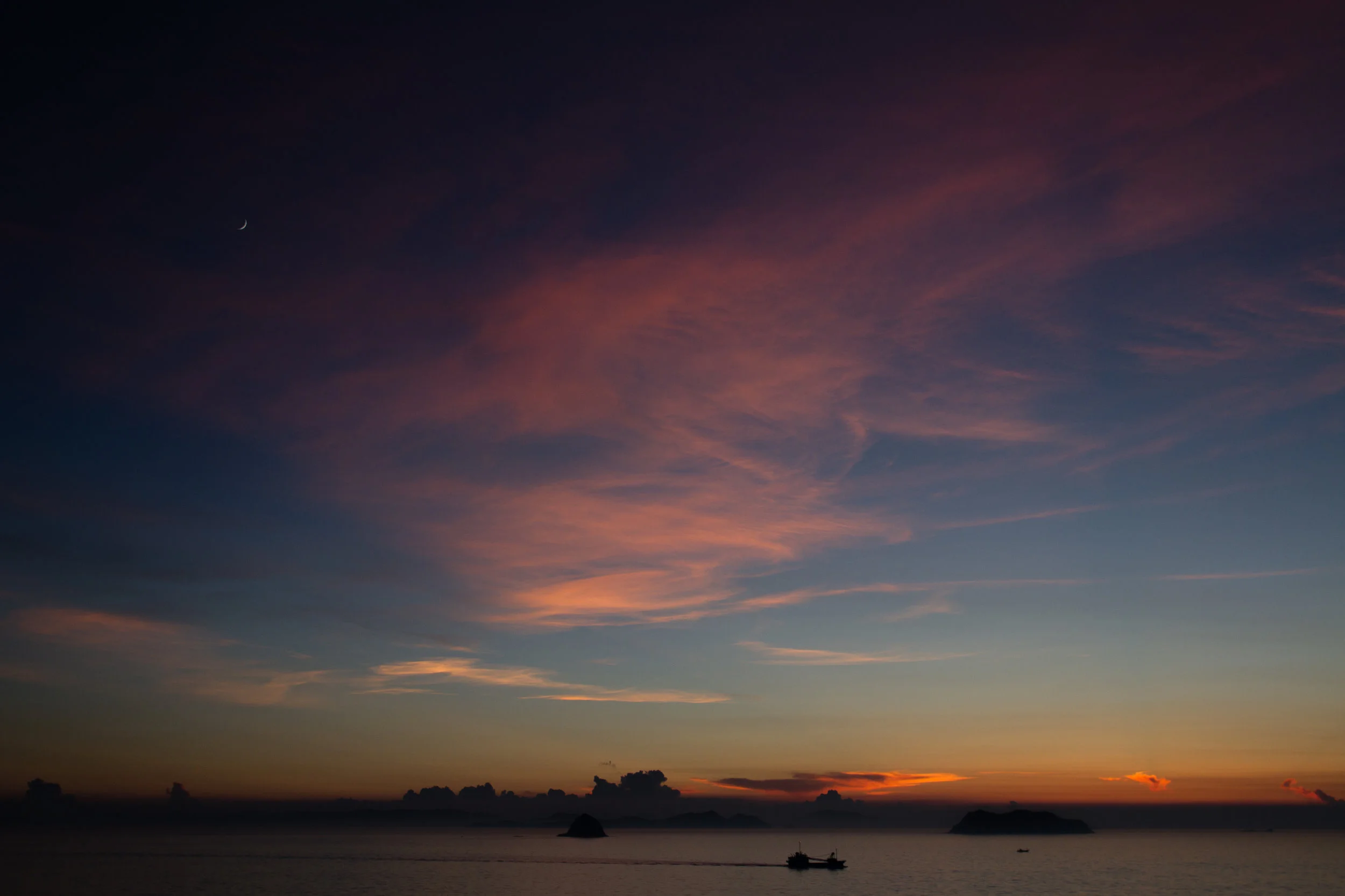 Sunset in Sasebo Bay.