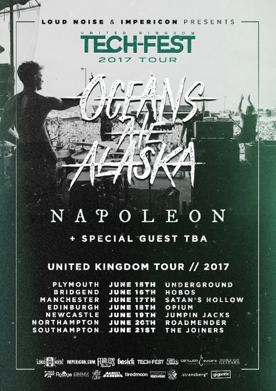 TECH-FEST 2017 tour announced: headliners OCEANS ATE ALASKA plus NAPOLEON