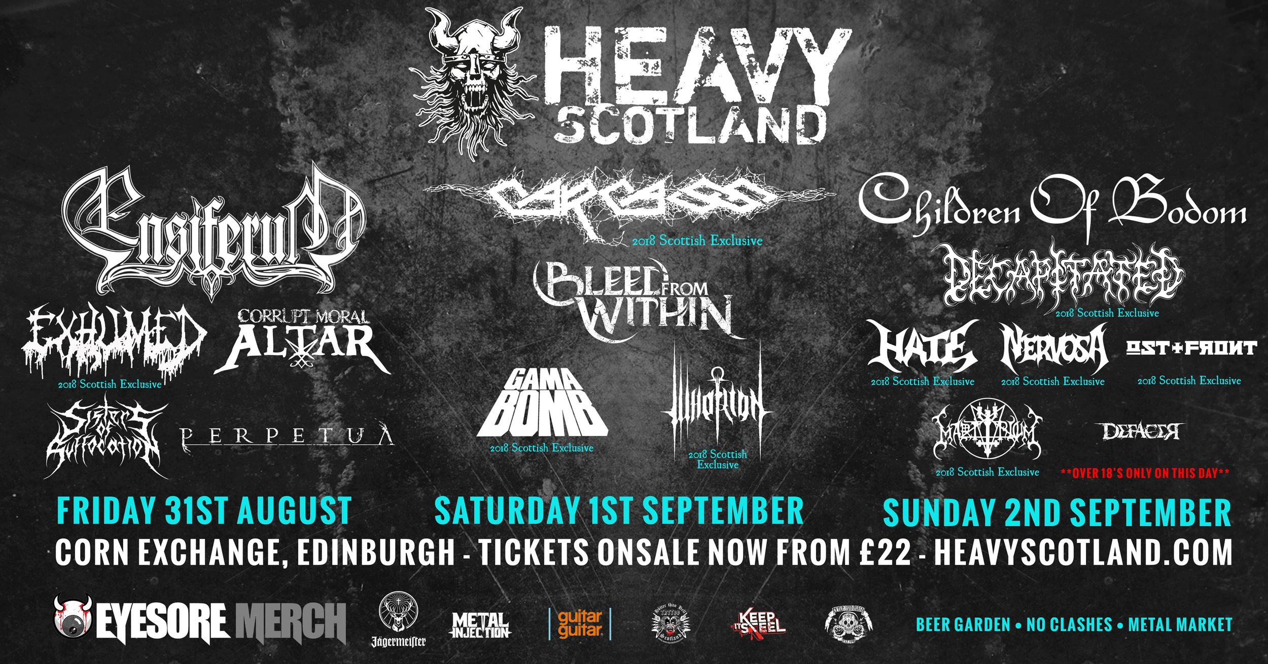 HEAVY SCOTLAND 2018 announce day splits; day tickets released