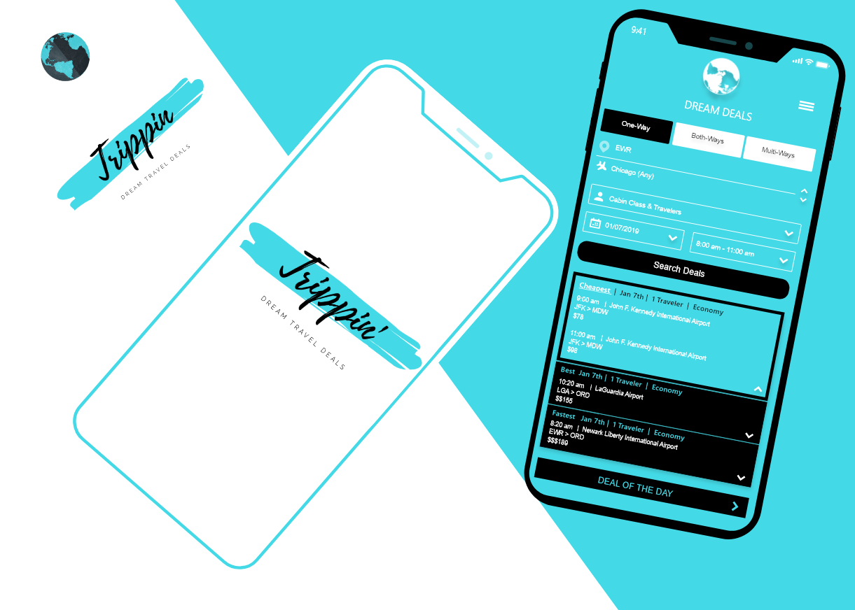  First concept of the application color design.   
