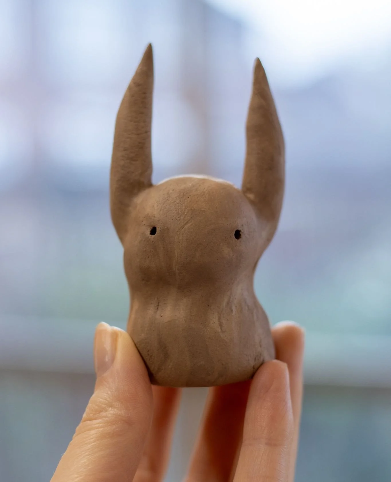 One of my new Mini Monsters - in progress. I can't wait to see this collection when it's finished. Even though I make the same general forms time and time again, each one comes out different and I love it! You can just about see the patterns from the