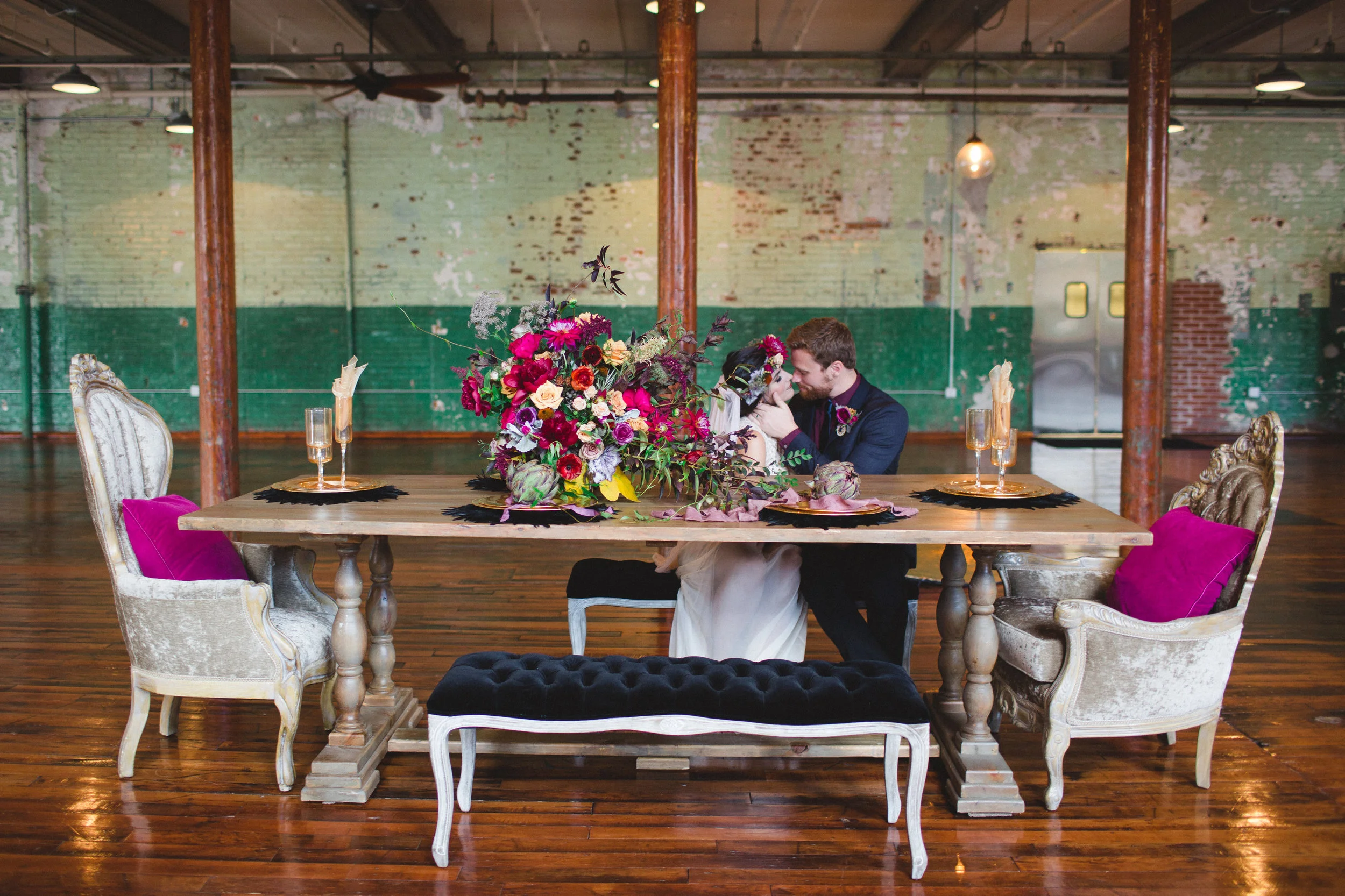 gertiemaesfloral.com | Engine Room Wedding | Gertie Mae's Floral Design Studio | Izzy Hudgins Photography