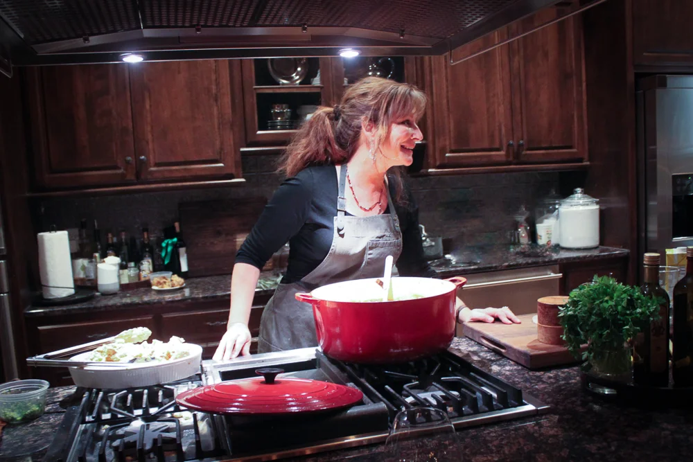 Lauren Lane cooking with Le Creuse