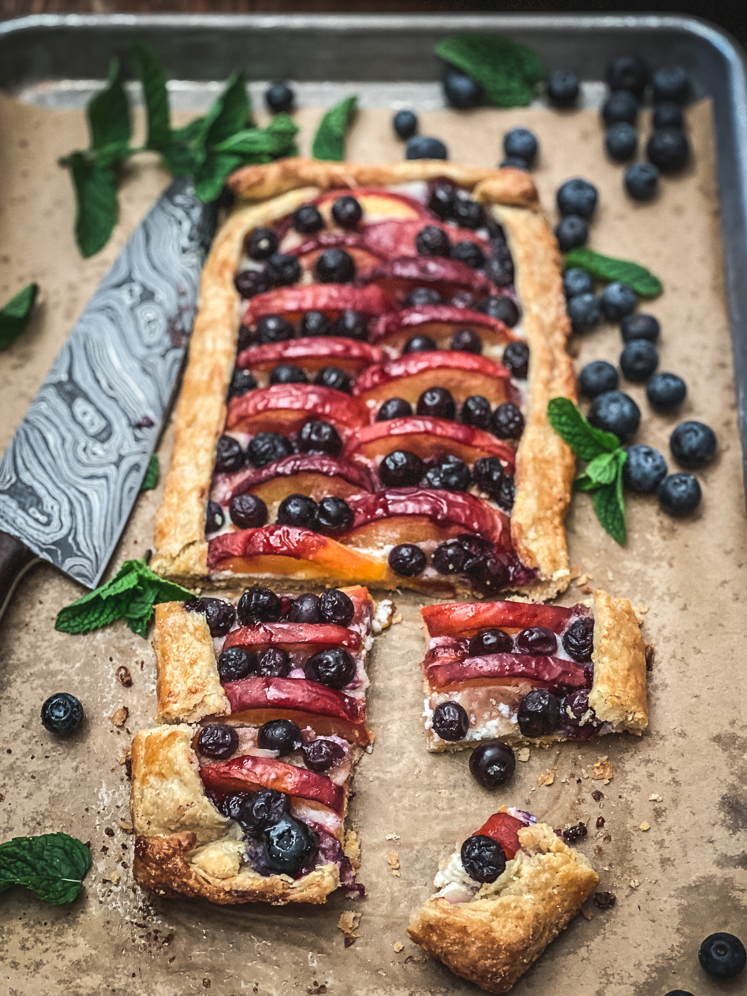 Peach Blueberry Ricotta Crostata (galette)