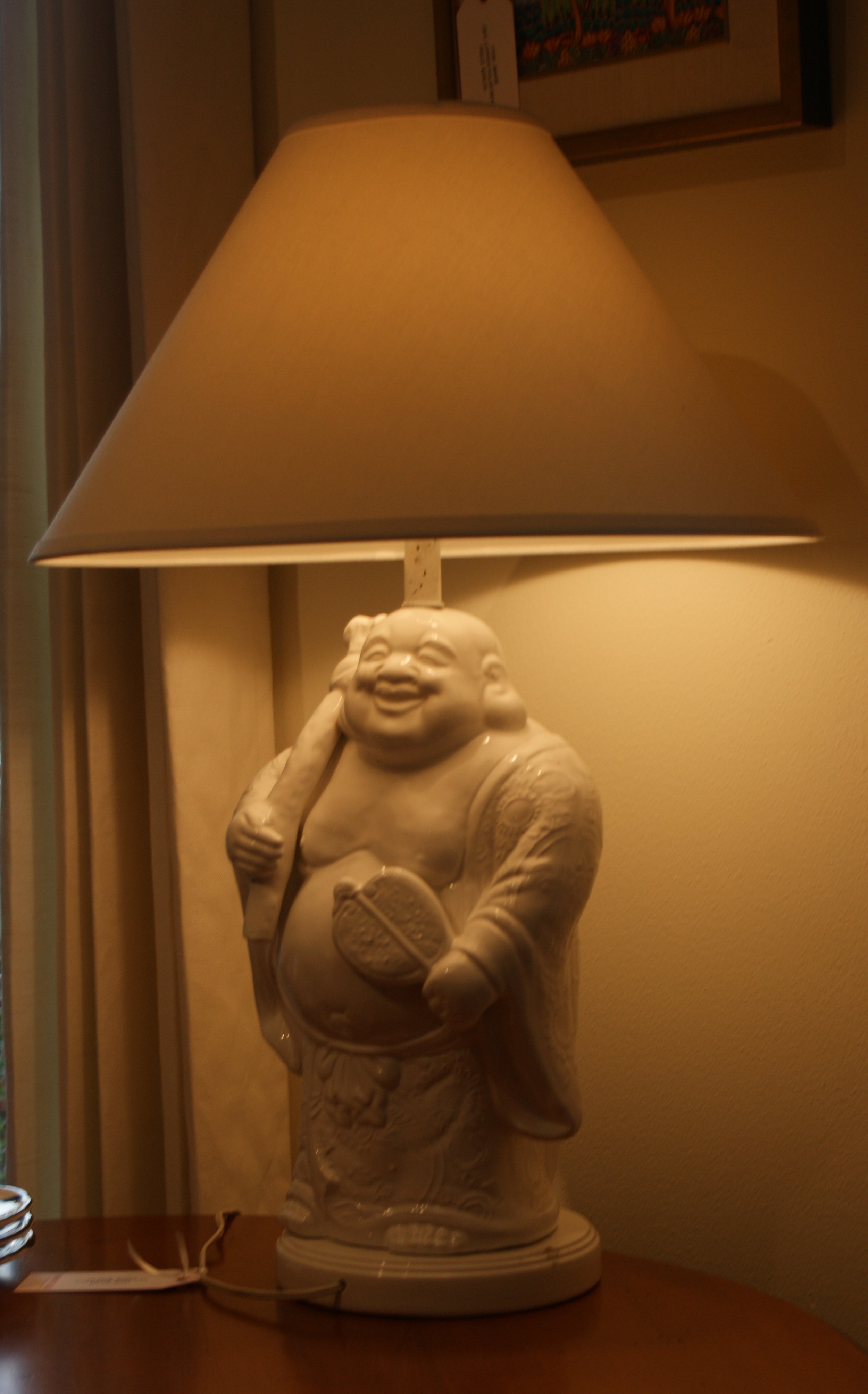 Vintage Happy Budda Lamp with Shade