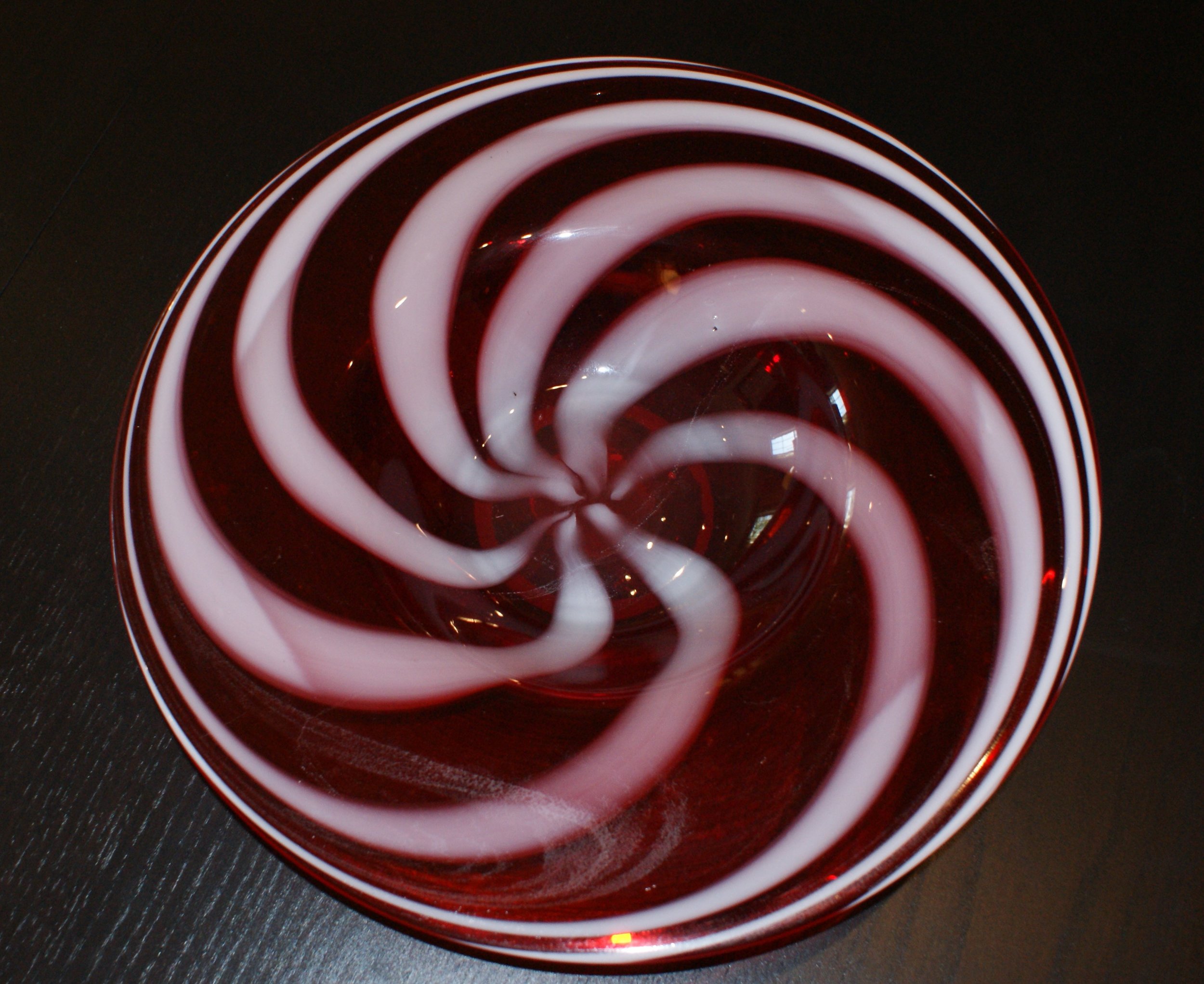New Red & White Glass Bowl
