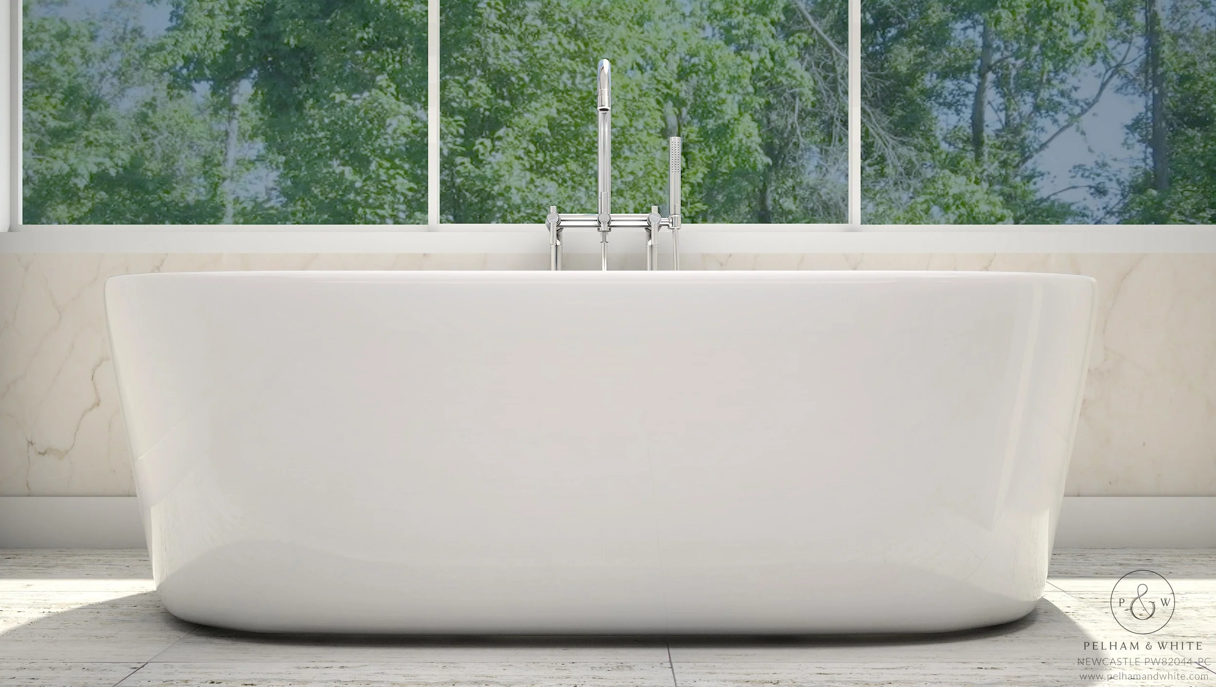 Pelham and White  Newcastle 67 Freestanding Tub Chrome 2.jpg