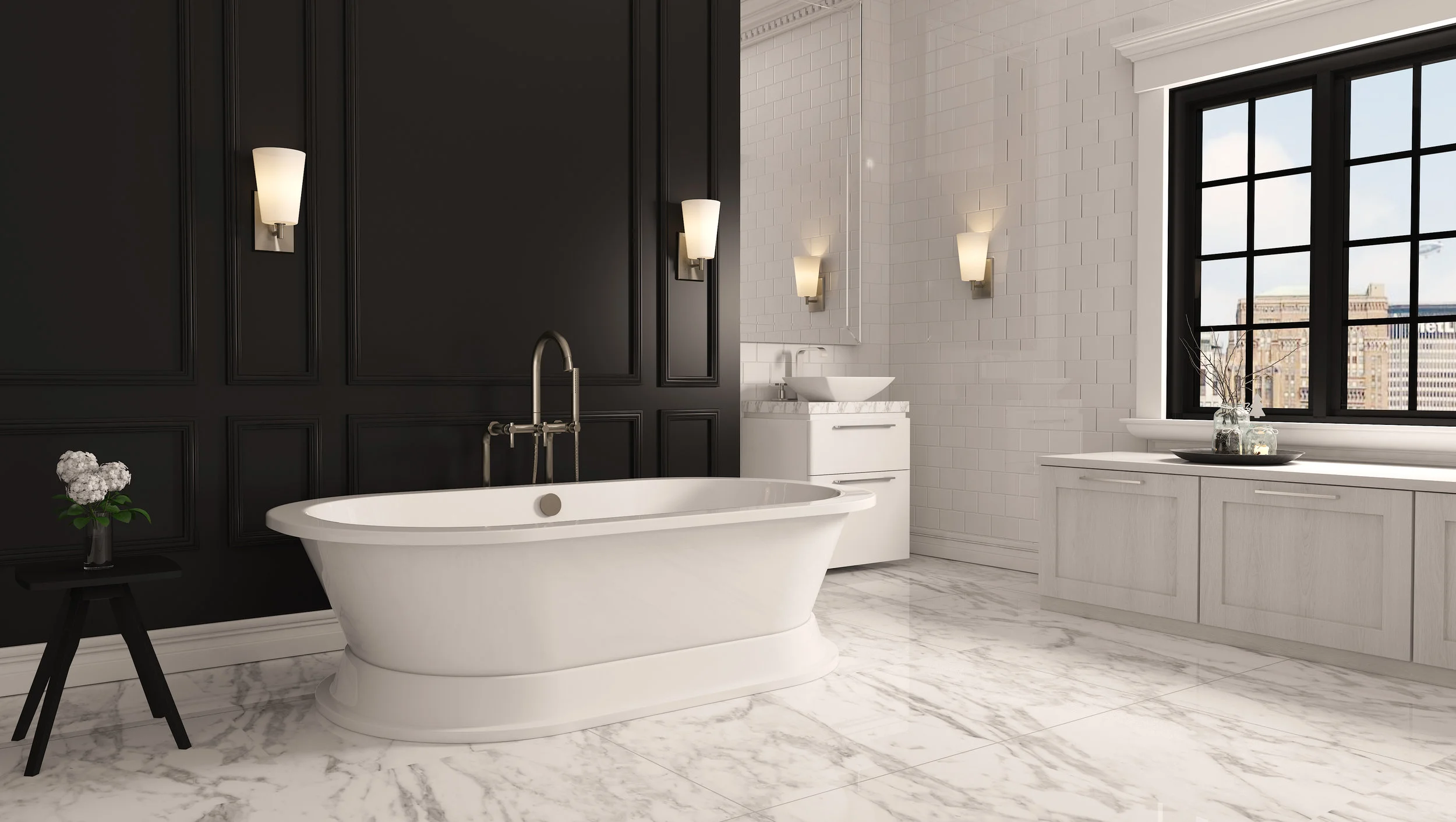 The Perfect Tub For A Transitional Bathroom Remodel