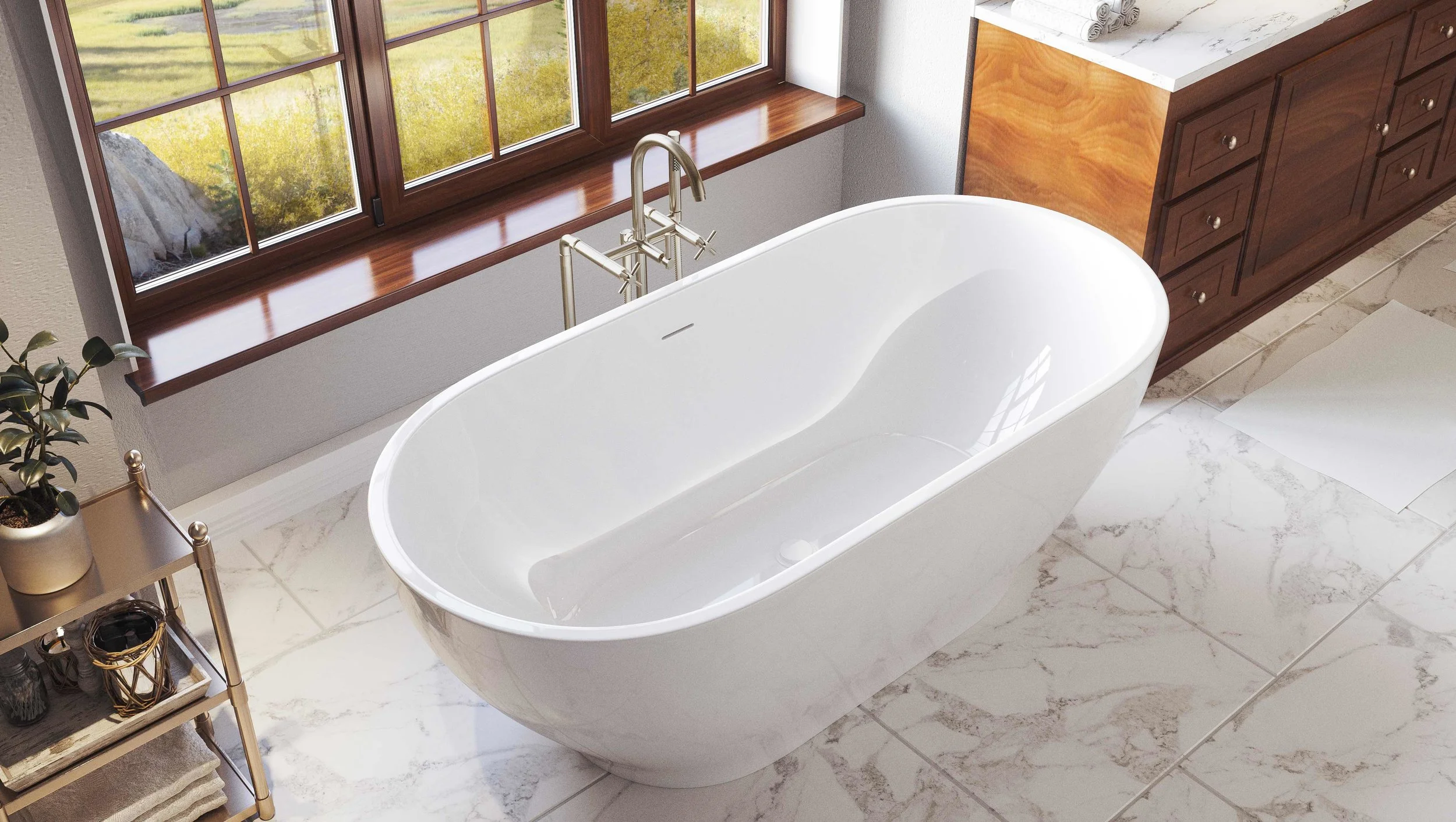 Palisades 67 inch Modern Freestanding Tub — Pelham and White