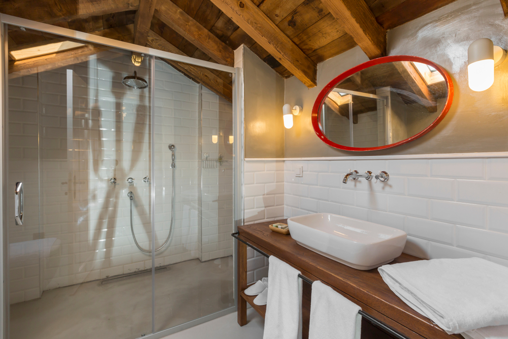 Modern and Country Chic: A Dual Bathroom Design for Couples with Differing Tastes