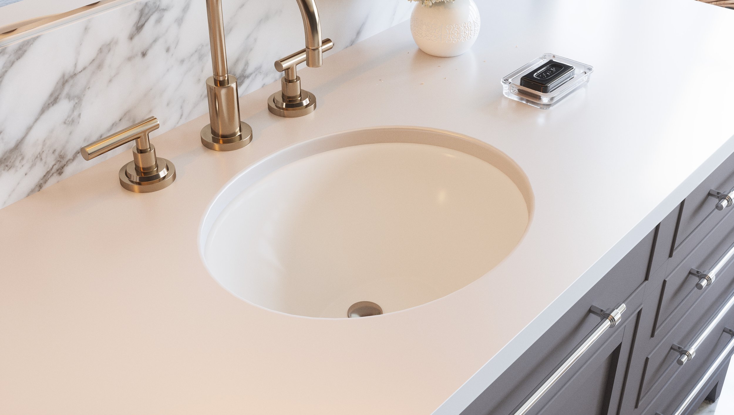 Newcastle PWL1001 - 20 in. Undermount Ceramic Oval Bathroom Sink in White