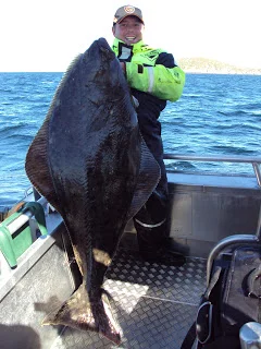 Flynder på 140 cm i båden.