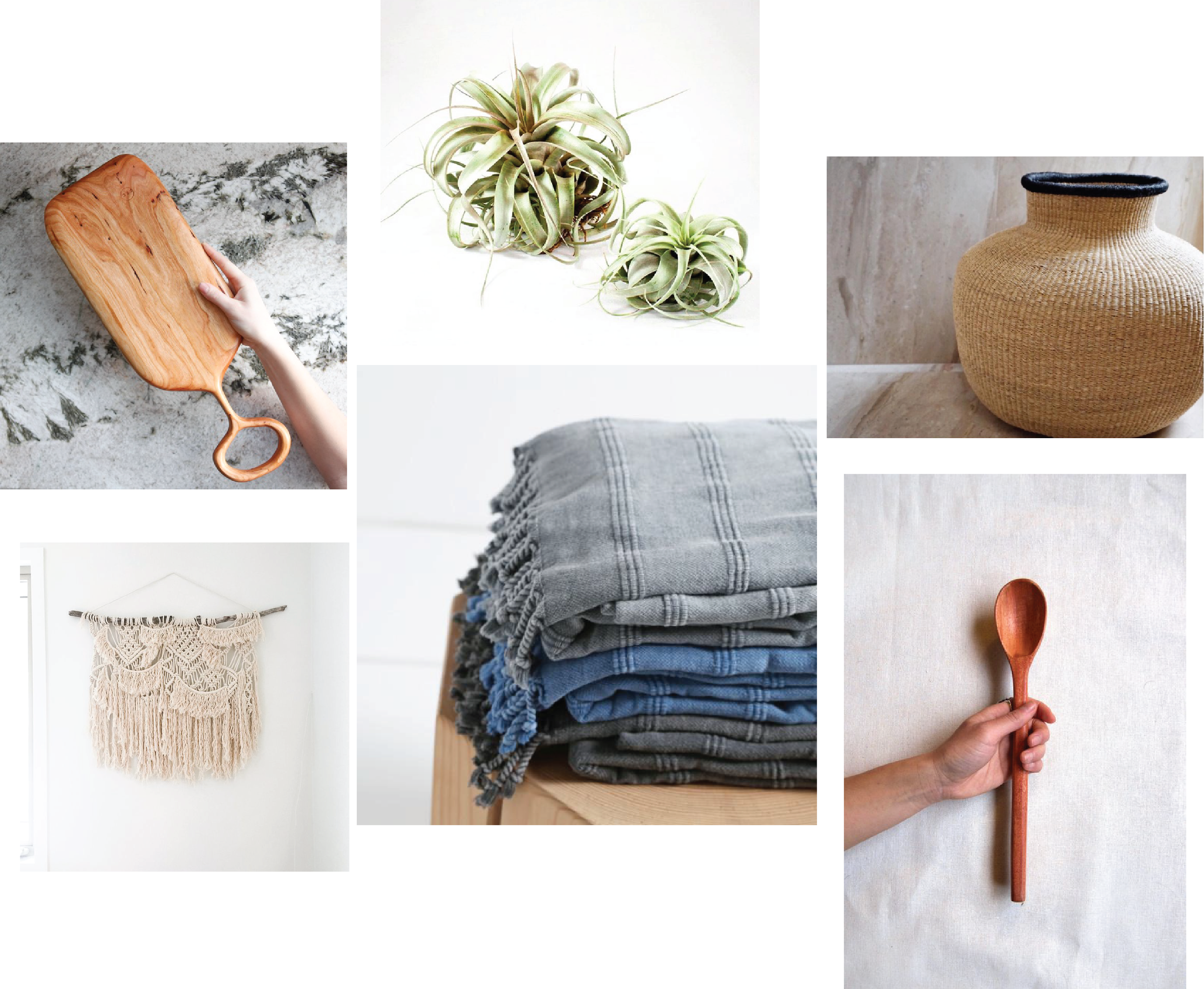 Clockwise L to R: Camp and City, Billies Flower House, Drifter, Hecho and Co., Sunday Dry Goods, Saige and Skye
