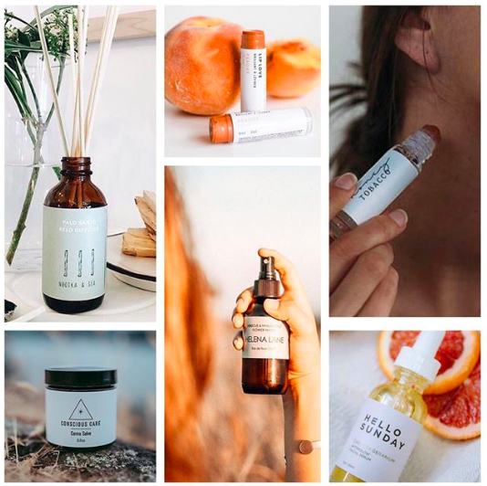 CLOCKWISE L TO R: NOOTKA AND SEA, PINK HOUSE, PICOT COLLECTIVE, HELLO SUNDAY, HELENA LANE, CONSCIOUS CARE