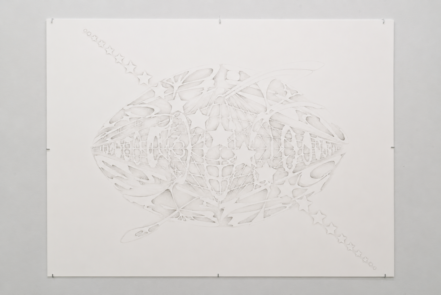   Finale, 2025  Graphite pencil on paper 30 × 40 in   Exhibited in “Planet Elliptic,” a duo show with Rumor Ballet at Gern en Regalia, New York City, September 2025.  
