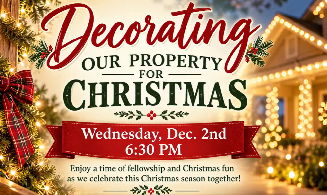 Decorate our property for Christmas