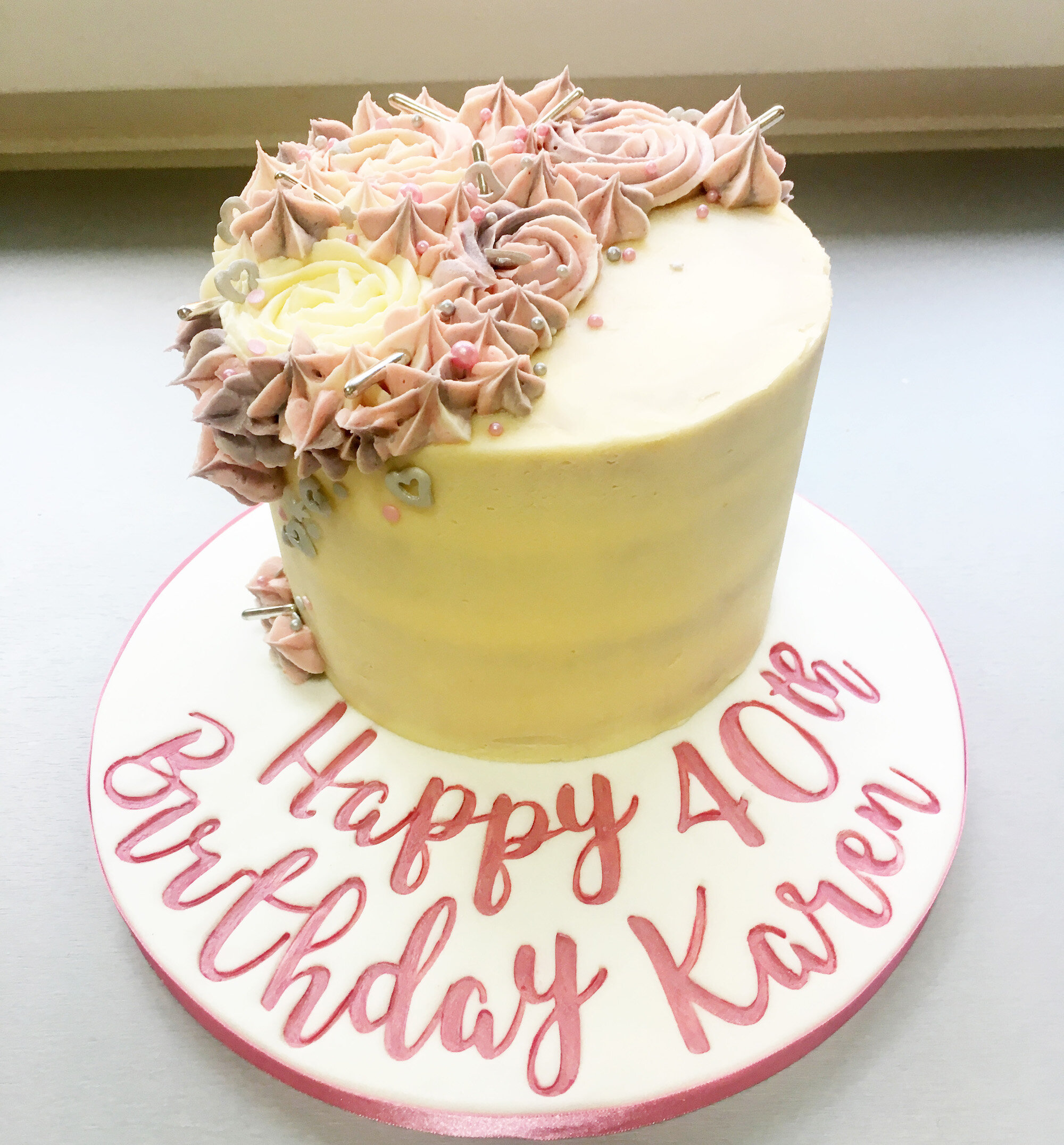 40th Buttercream Birthday Cake
