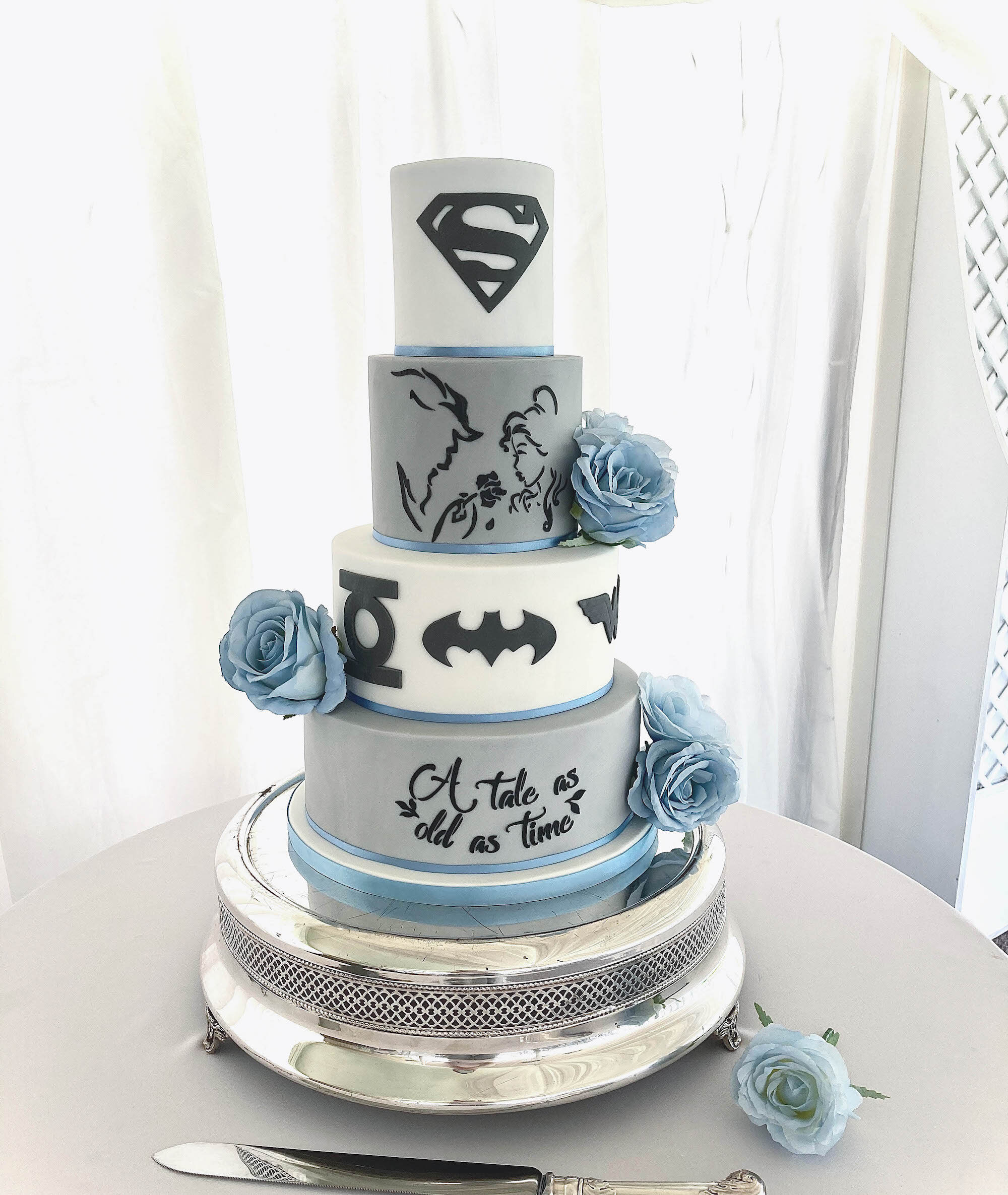 Superhero Disney wedding cake