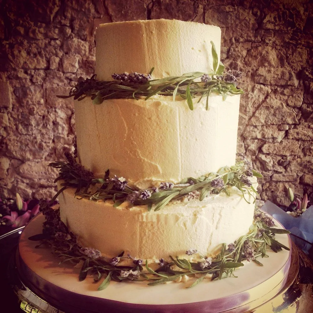  Rustic lavender buttercream wedding cake 