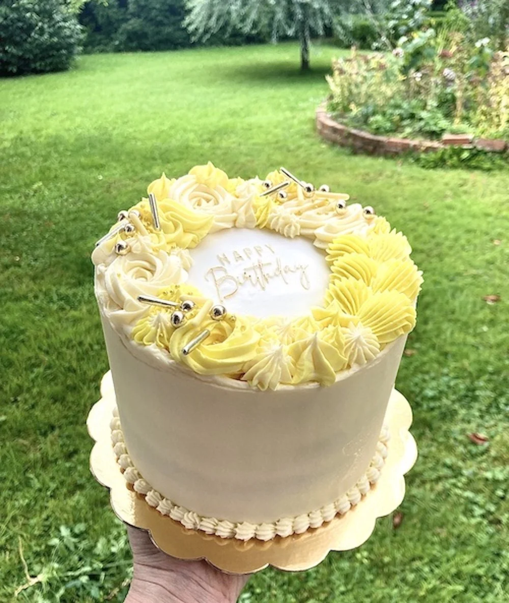 Yellow Garland Celebration Cake
