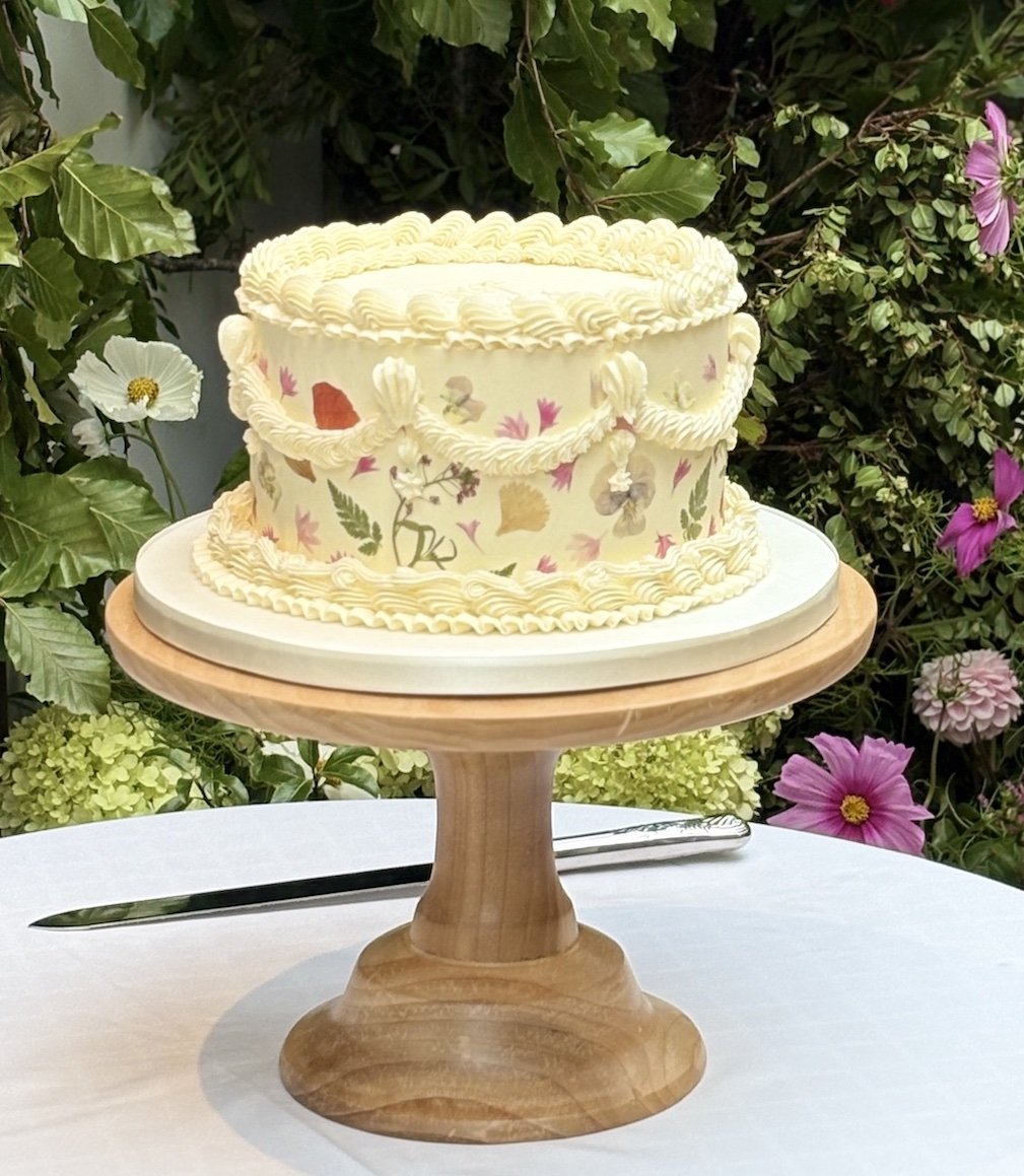 Pressed edible flower Lambeth cake