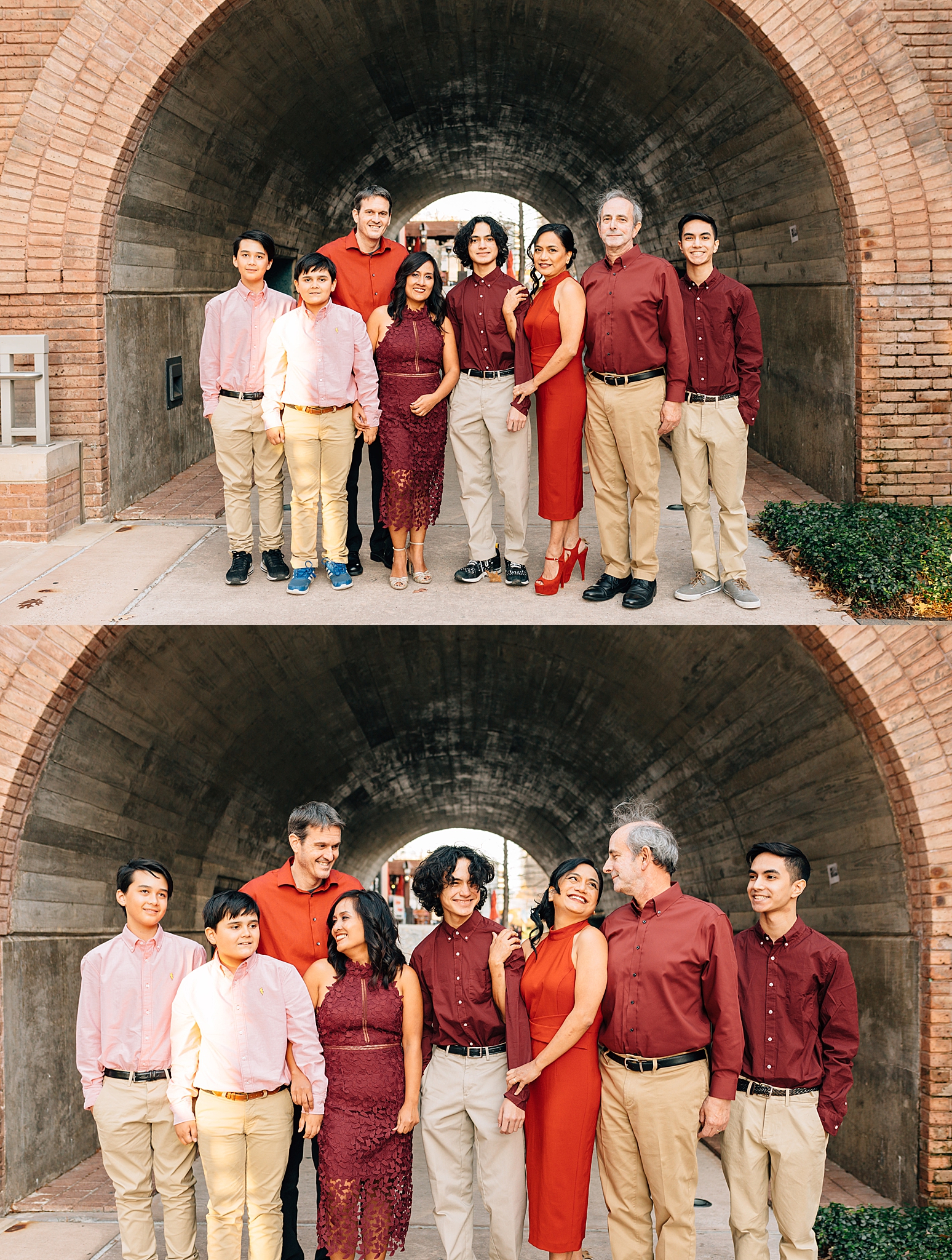 extended-family-session-cousins-and-sisters-families-all-wearing-red